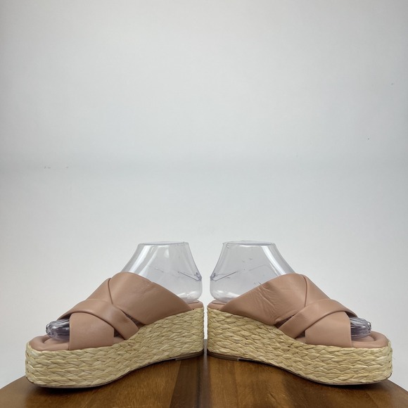 Womens Andre Assous Calesa Leather Espadrille Platform Wedge Sandals Size 37 EUC main image 5